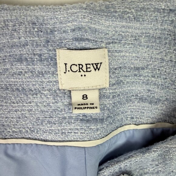 NWOT J. Crew Factory Tweed Lady Jacket Blazer Fresh Air Linear Tweed Blue Size 8 - Picture 7 of 13